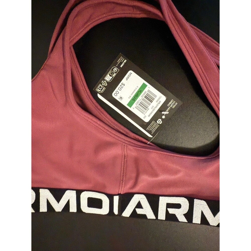 Under Armour Girls Youth Large Pink Crossback Sports Bra HeatGear NWT Free Ship - Picture 4 of 5